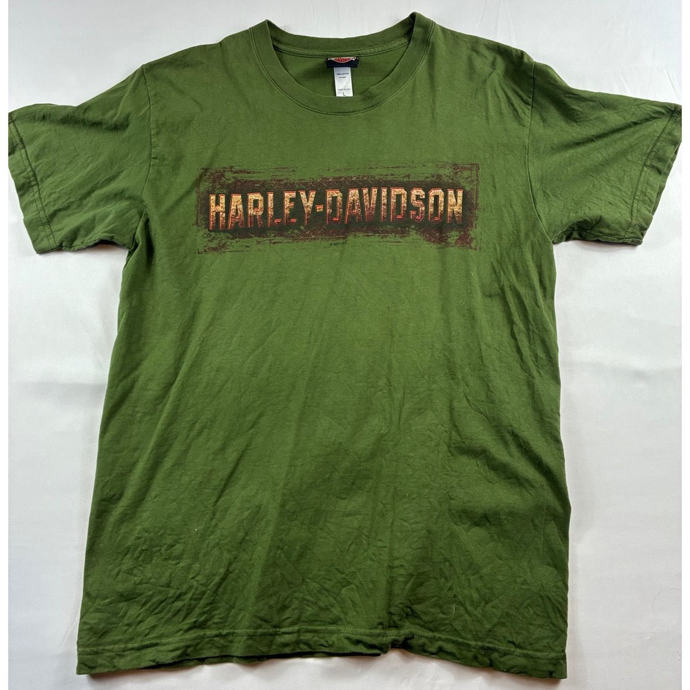 Harley-Davidson T-Shirt Mens Large Green Kingman AZ Mother Road Route 66 USA